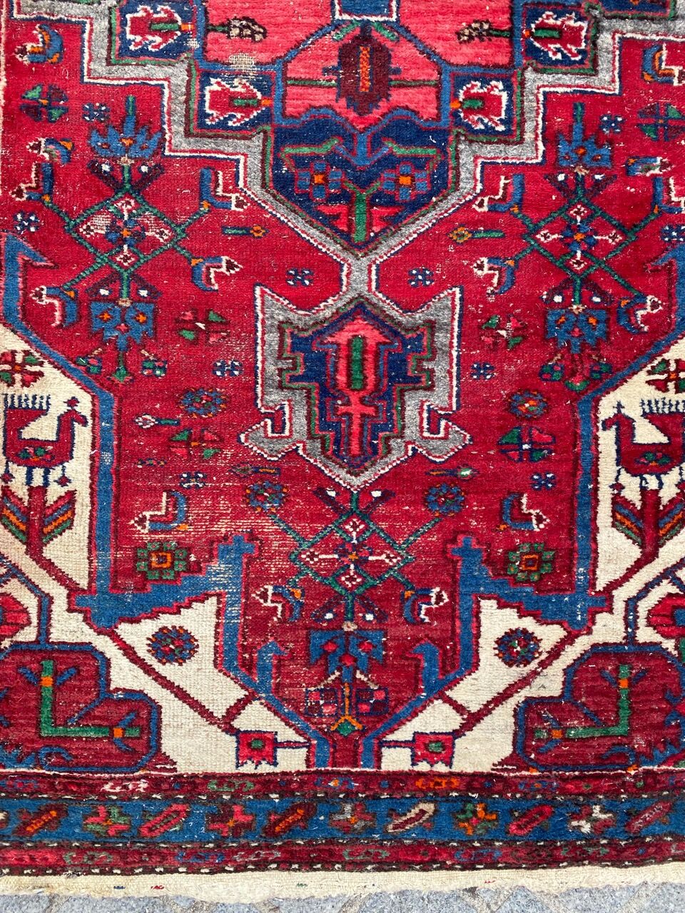 Ancient Persian carpet Hamadan handmade 108x192 cm