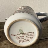 White hand-painted porcelain teapot with flowers Poland 1970s