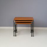 Teak and metal nesting tables, 1950