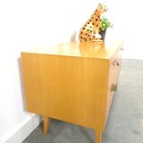 TV cabinet veneer vintage with drawers and brass