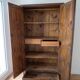 Rustic handcrafted wooden wardrobe with mirror
