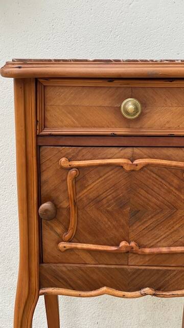 Nightstand Antique Wood and MARBLE