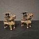 Old pair of candlesticks dog fô bronze