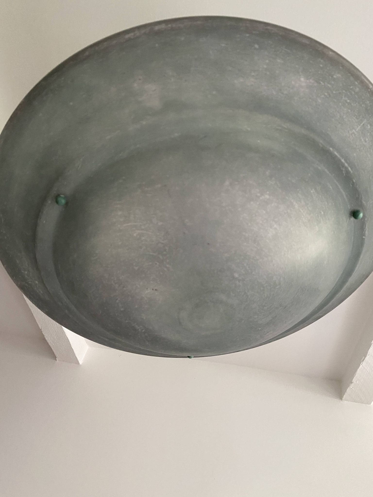 Large vintage lustra suspension light fixture large translucent green basin - SCE made in France