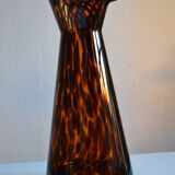Vintage leopard pattern speckled glass vase or jug attributed to Murano