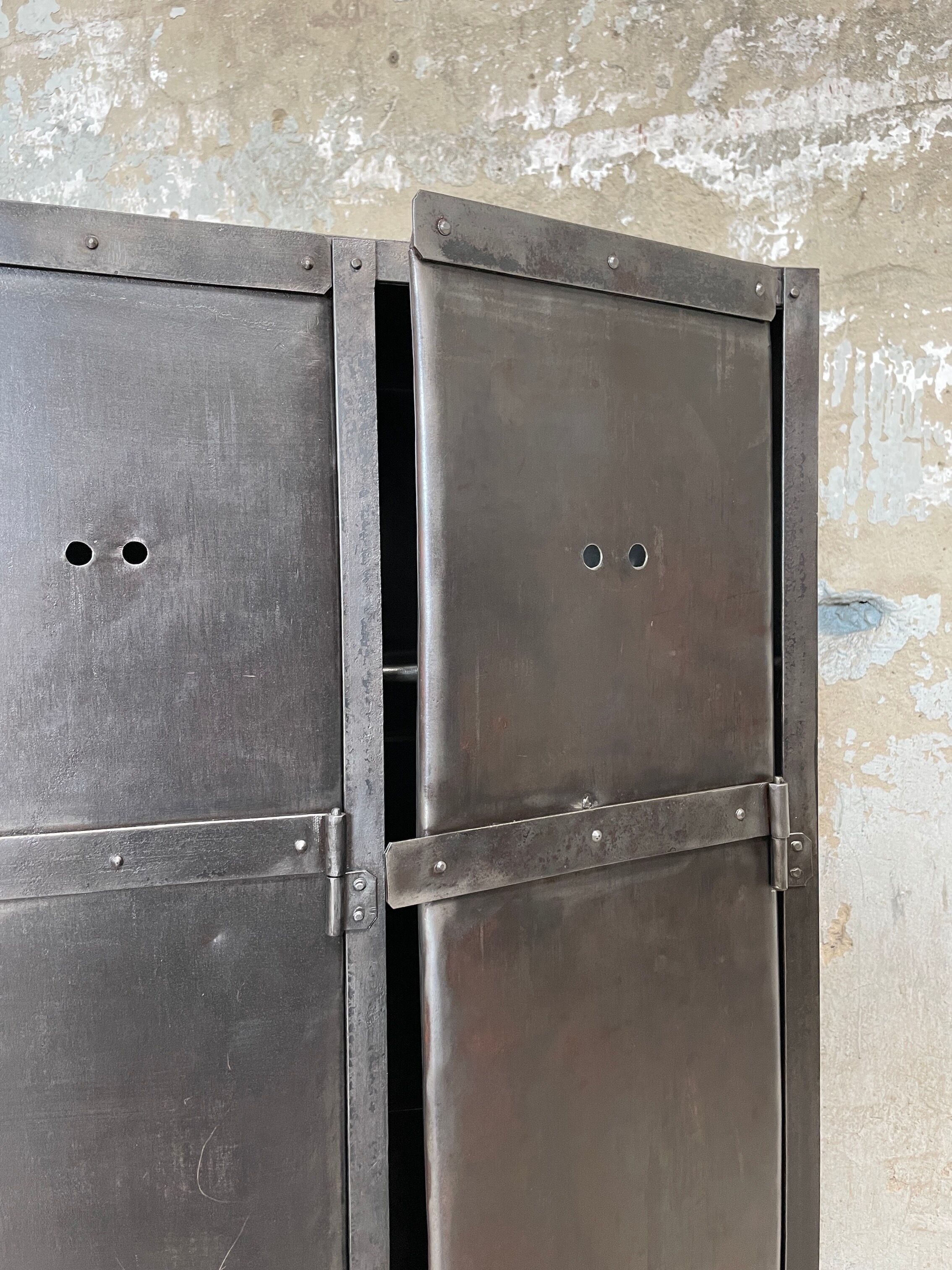 Industrial metal locker room
