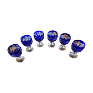 Verre en cristal saint - bleu