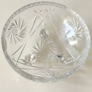 Bohemian cut crystal candy dish. Sophisticated star motifs.
