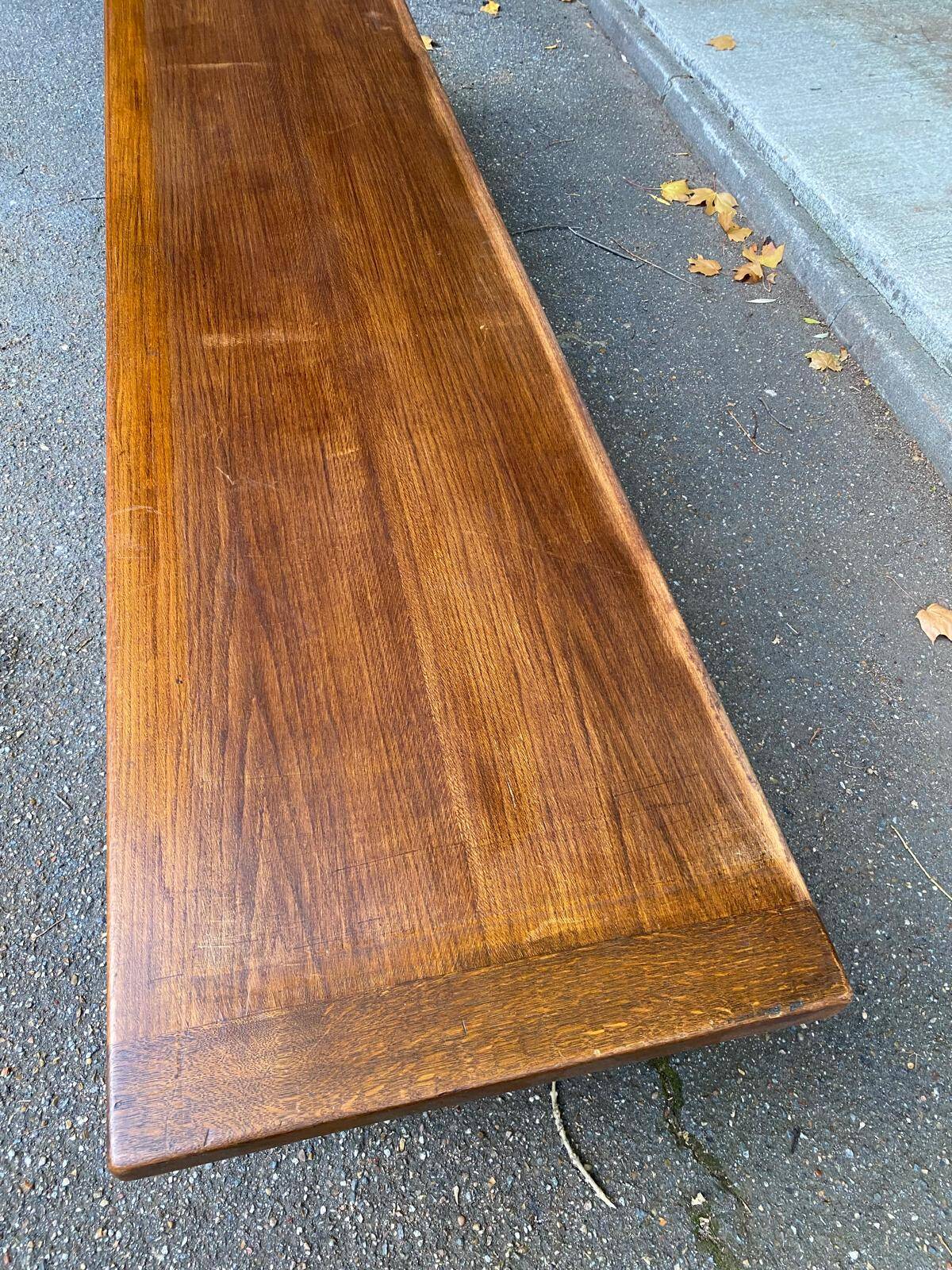 Vintage 19th-century farmhouse bench in solid wood, 250cm