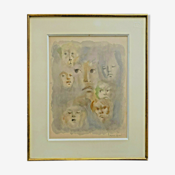 "Faces" Screen print by Léonor Finii Signed by hand