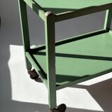 Painted wooden serving trolley, patinated, circa 1950