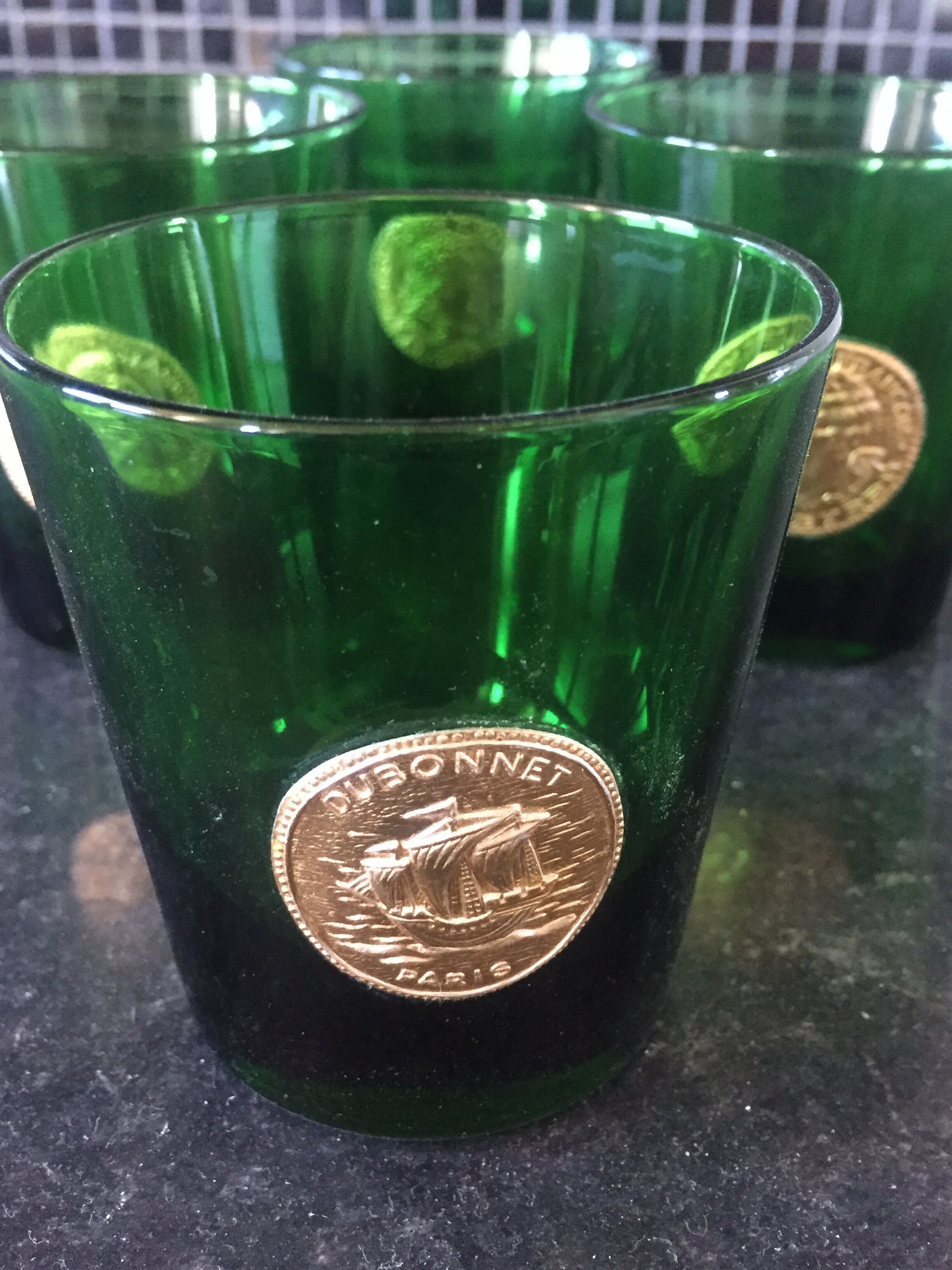 Lot of 4 Dubonnet glasses