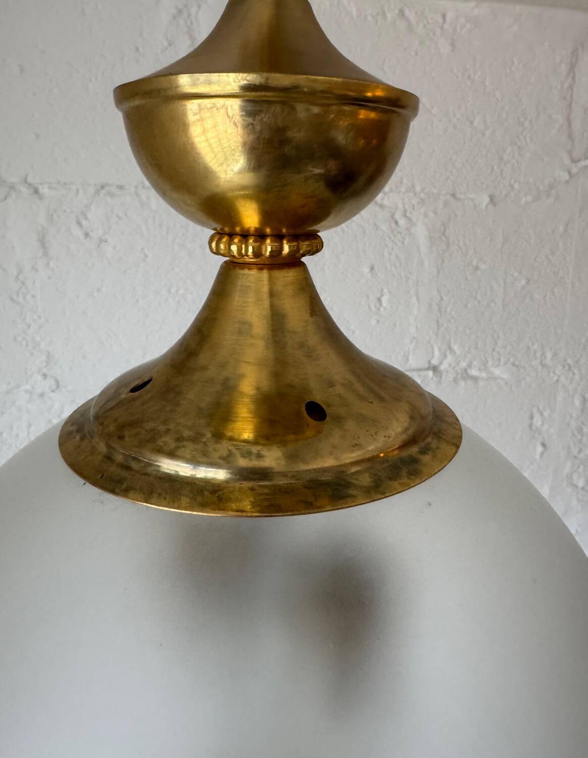 70s frosted engraved globe lantern chandelier