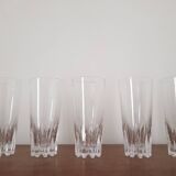Set of 5 crystal orangeade glasses