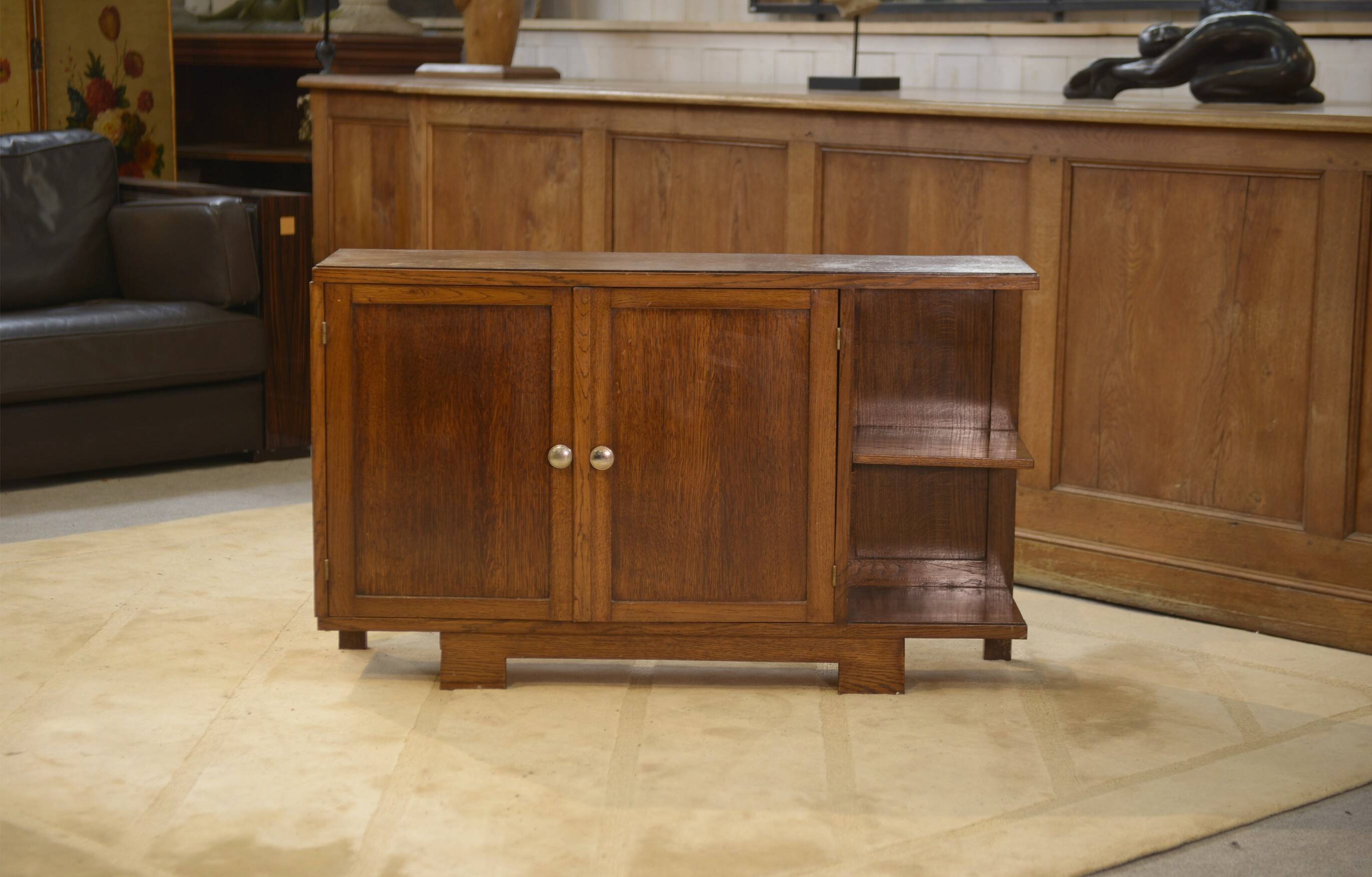 Meuble d’appoint Art Déco en chêne 1940’s