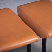 Tabourets en Cuir Cognac de Ølholm Møbelfabrik, 1960s, Set de 2