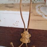 Wall coat rack 6 brass patères form mascarons