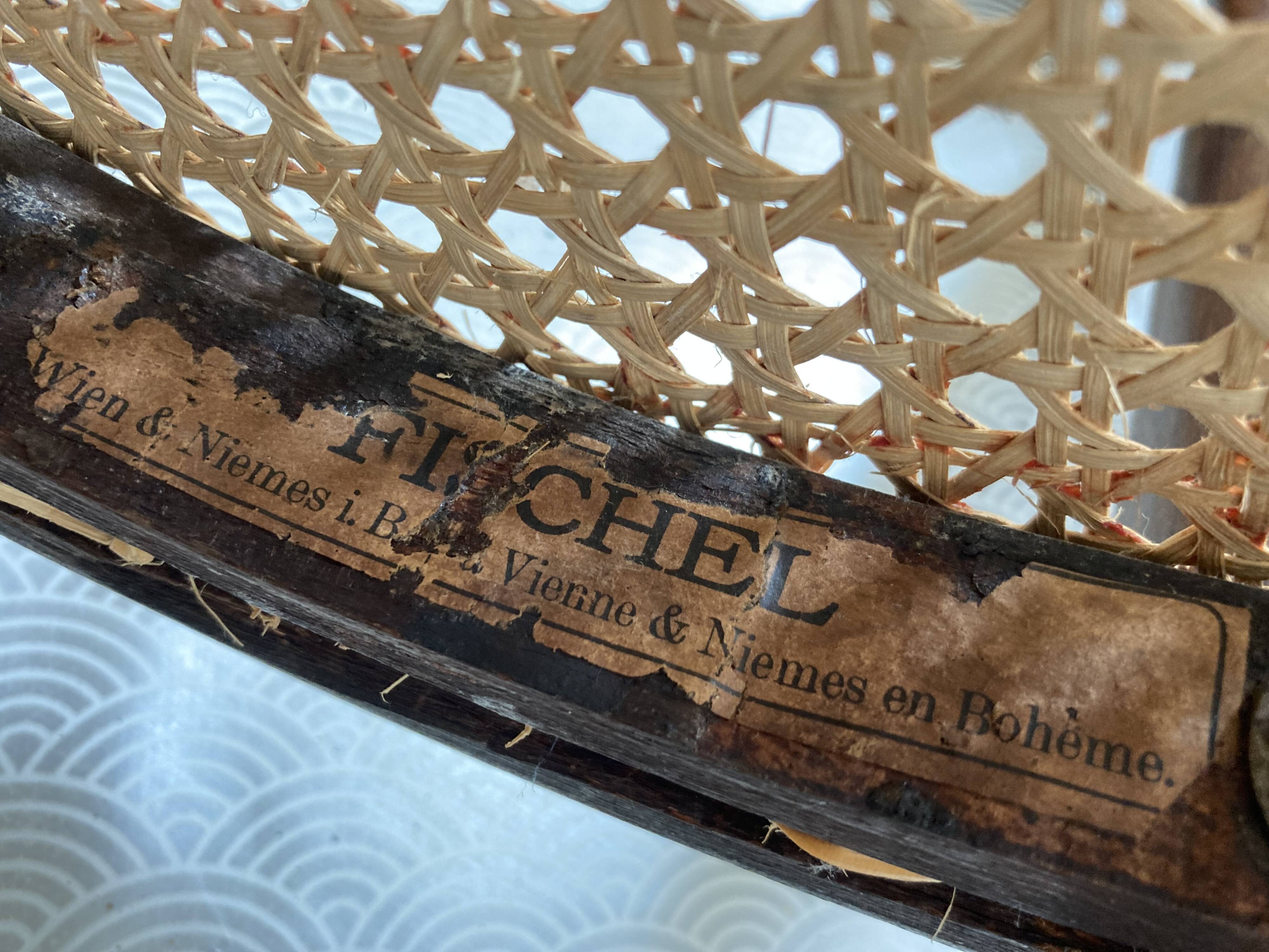 armchair signed Fischel wood turned early 20th century