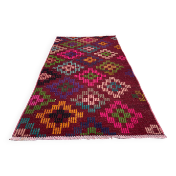 Tapis kilim turc vintage, 136 x 76 cm
