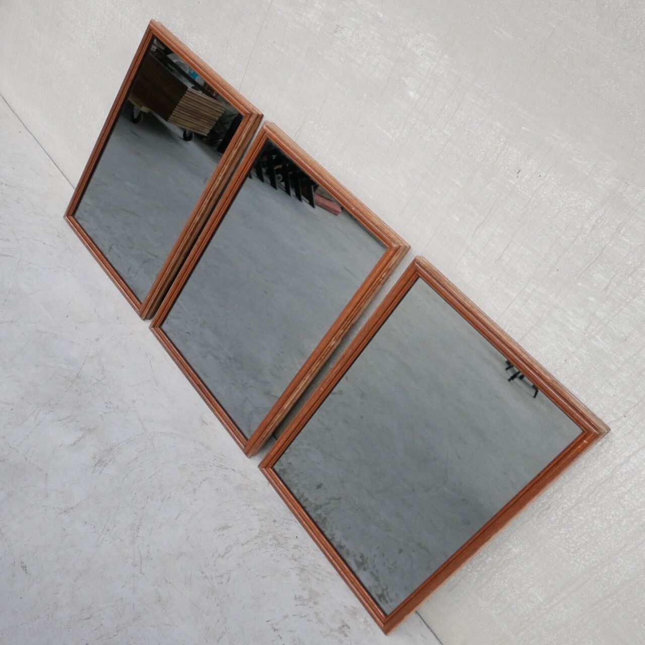 Mid-Century Oak Dutch Mirrors 67x92cm