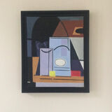 Oil on canvas board, Neo-Cubist composition