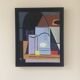 Oil on canvas board, Neo-Cubist composition