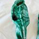 xPair of Handcrafted Teal Enameled Door Handles by Gabbianelli, Albisola, I
