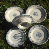 15 Gien porcelain plates and 1 cake dish on foot