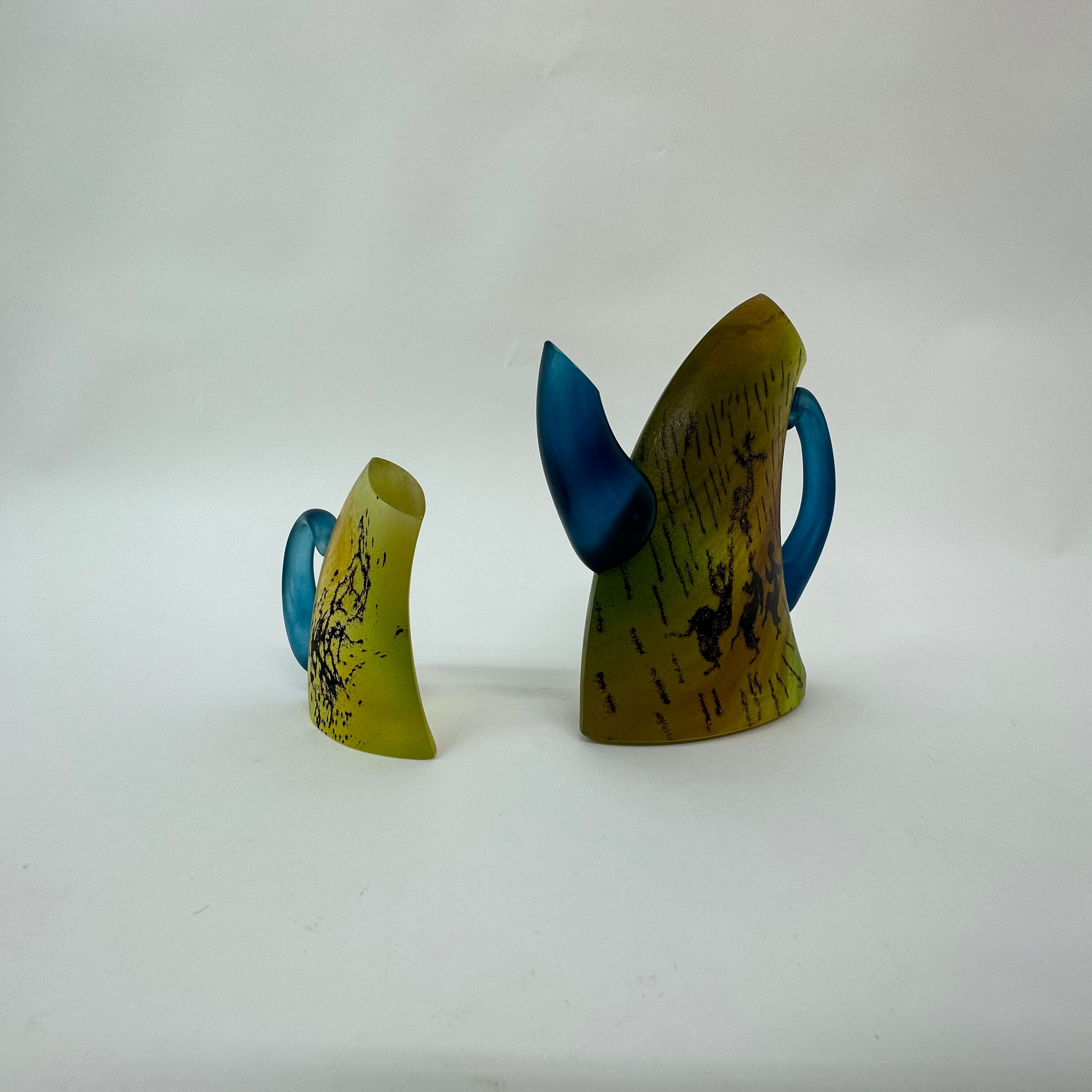 Kjell Engman for Kosta Boda Sweden Tea pot and mug Art glass , 1980's