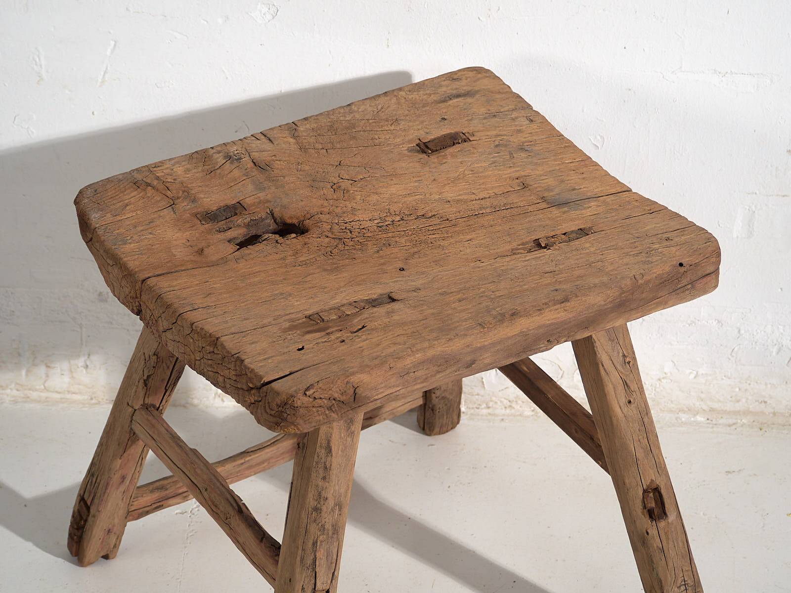 Antique wabi-sabi bedside table (c. 1900)