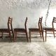 Lot de 4 chaises bois et simili cuir noir, chaise scandinave, chaise bois