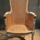 Louis XVI high-backed caned armchair
