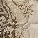 Sheet with embroidered decoration and openwork with cornucopia late nineteenth