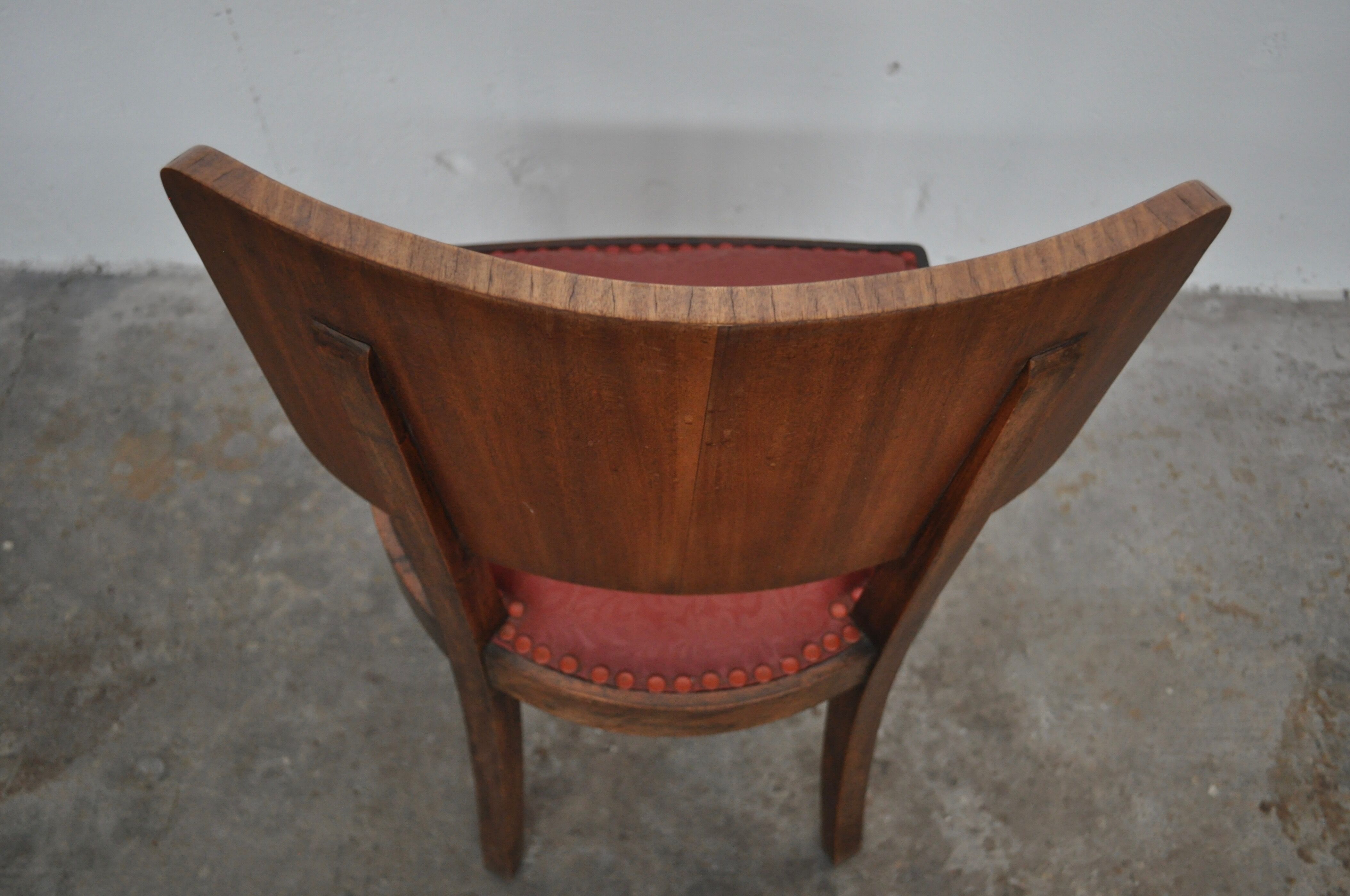 Vintage Italian Walnut Dining Chairs, 1930s, Set of 6