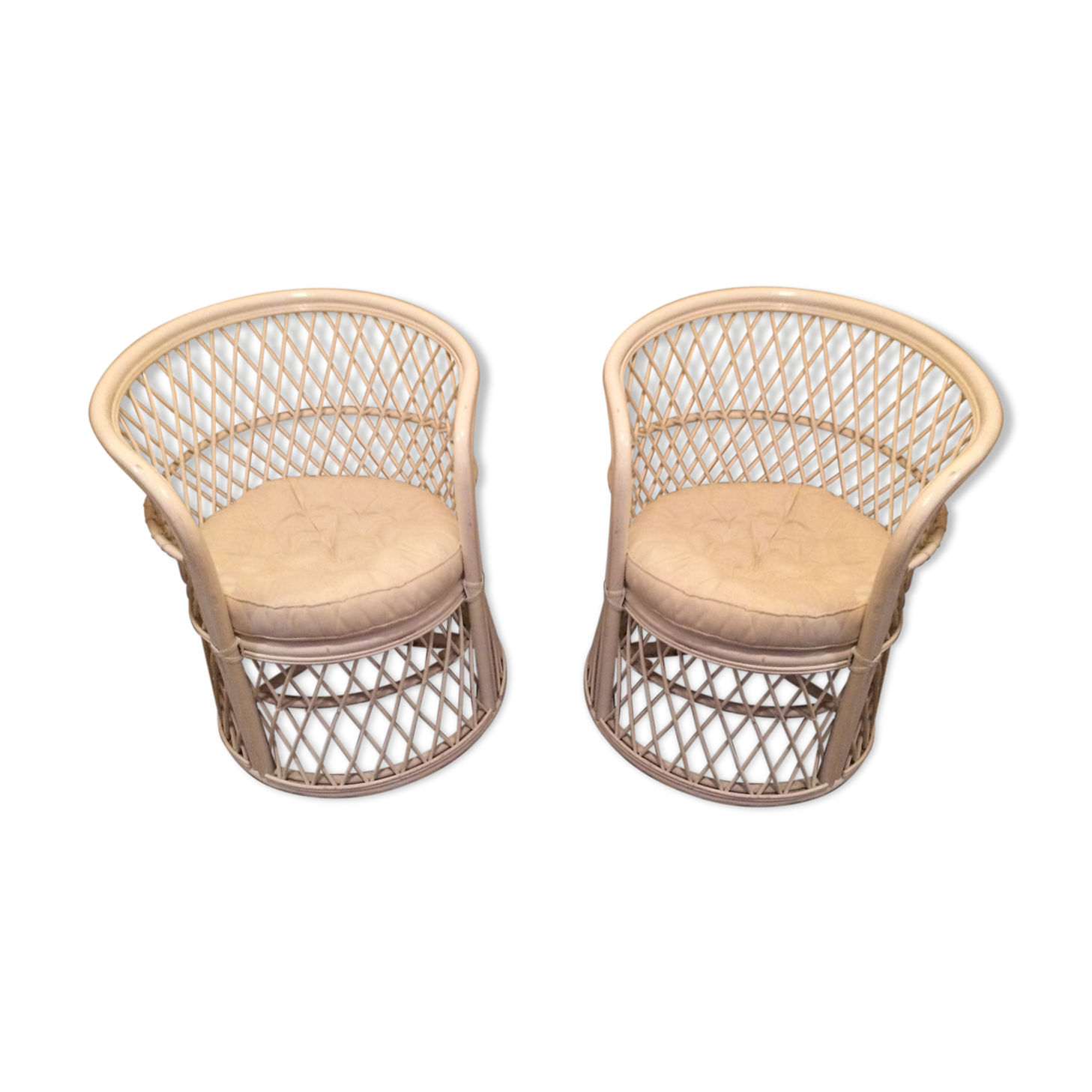 Pair of rattan armchairs