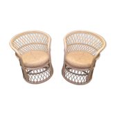 Pair of rattan armchairs
