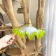 Vintage lampshade in green lace glass, customizable