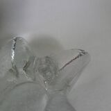 Star candle holder in glass or bubbled crystal, Biot type