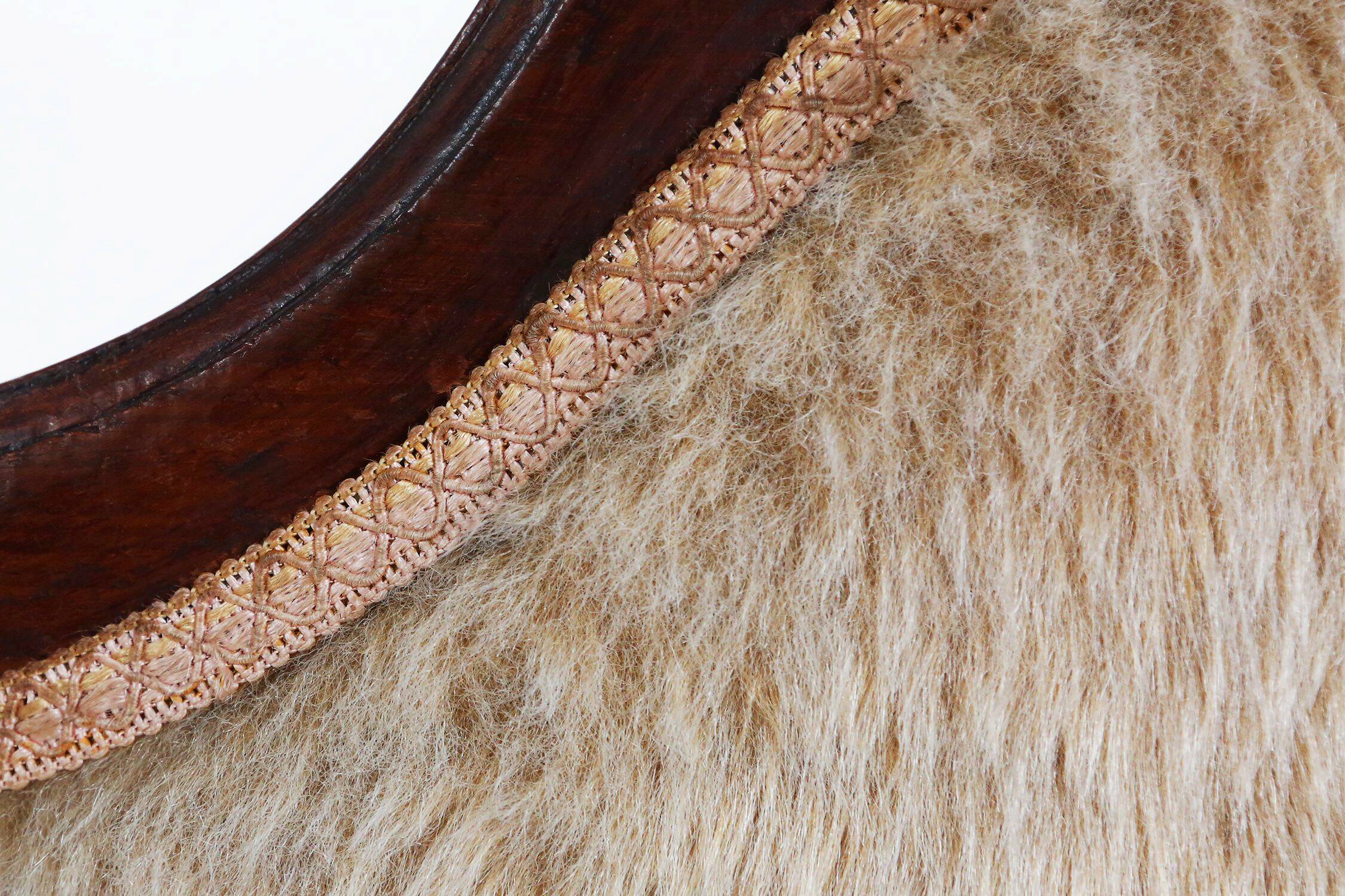 Set early Empire solid mahogany wood and sheepskin armchairs, 1820s