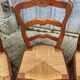 6 chaises paillées de style Louis XV en cerisier massif
