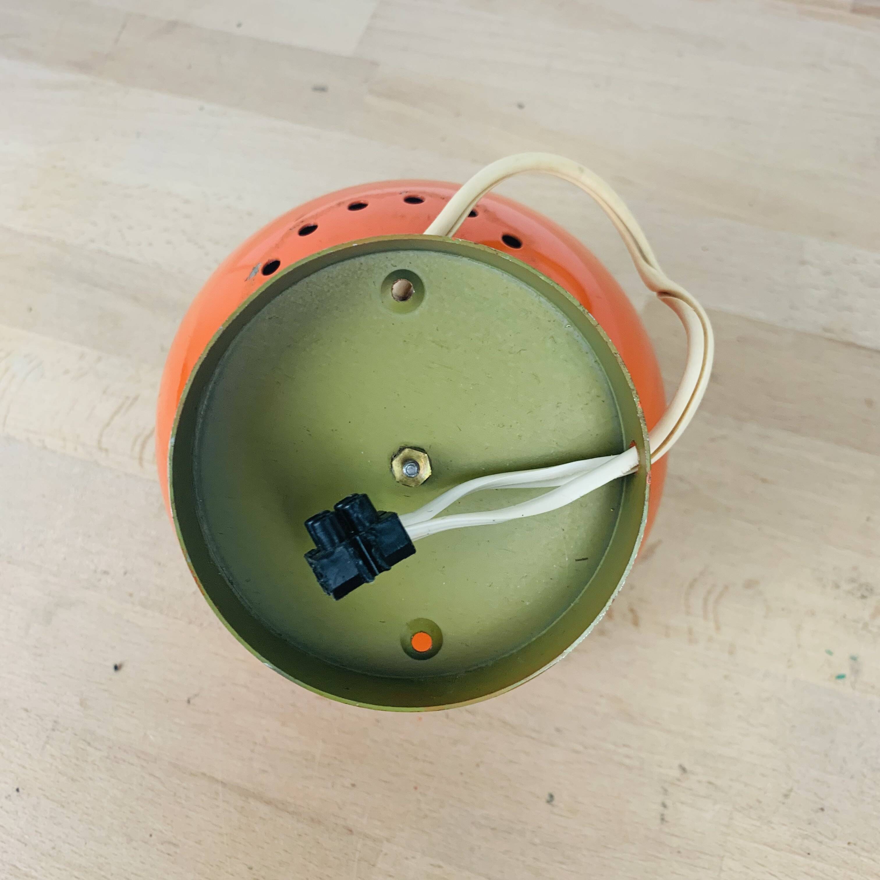 Eyeball space age orange 70's wall light