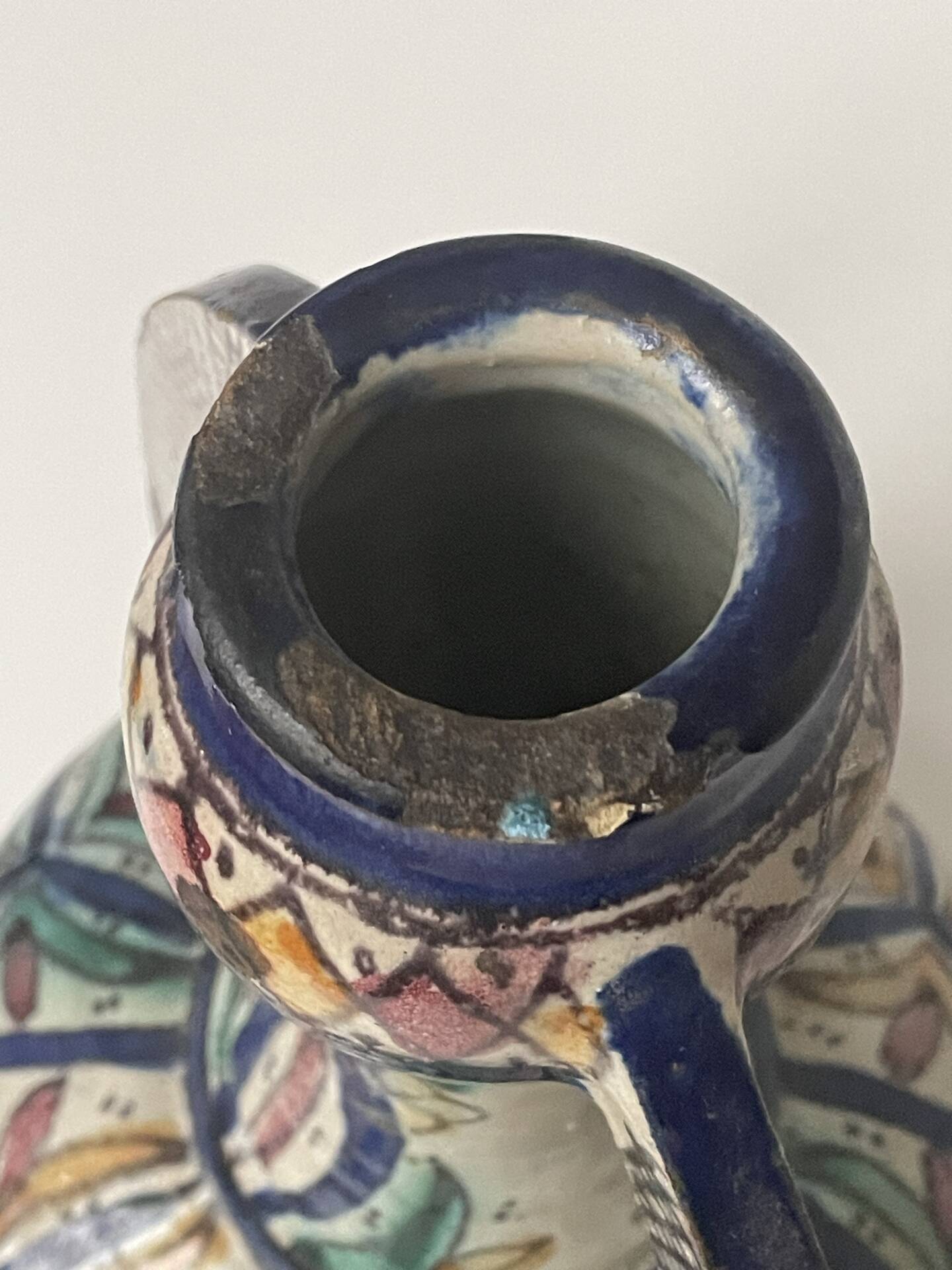 Polychrome earthenware jug, Fes, Morocco