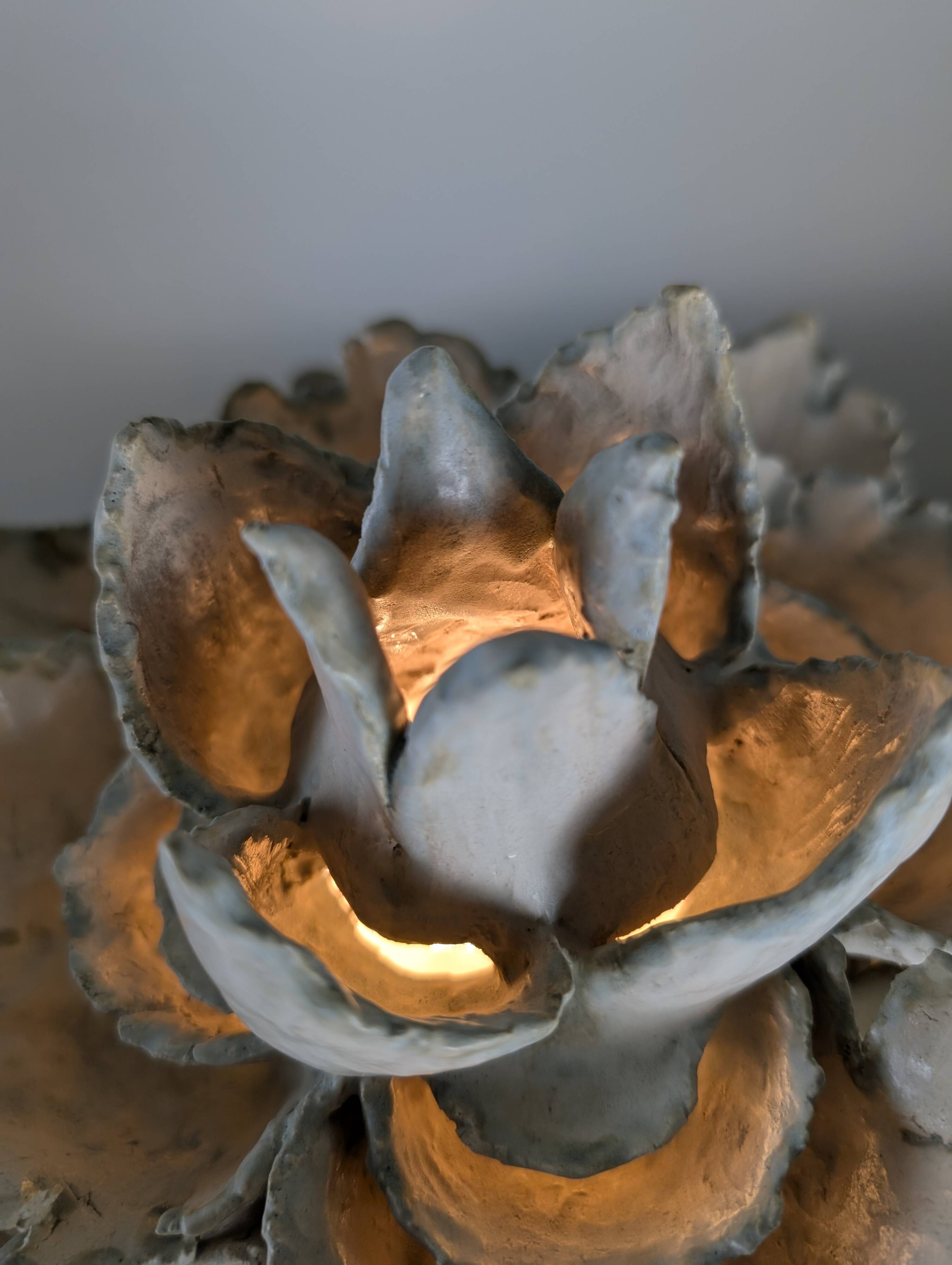 Glazed Ceramic Light Sculpture by Birthe Aksby, Denmark, 1970s