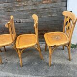 (Lot) 5 stamped Lutherma chairs (light oak)