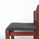 Vintage Lübke Stacking Chair, 1970s German Design, Dark Beech Wood