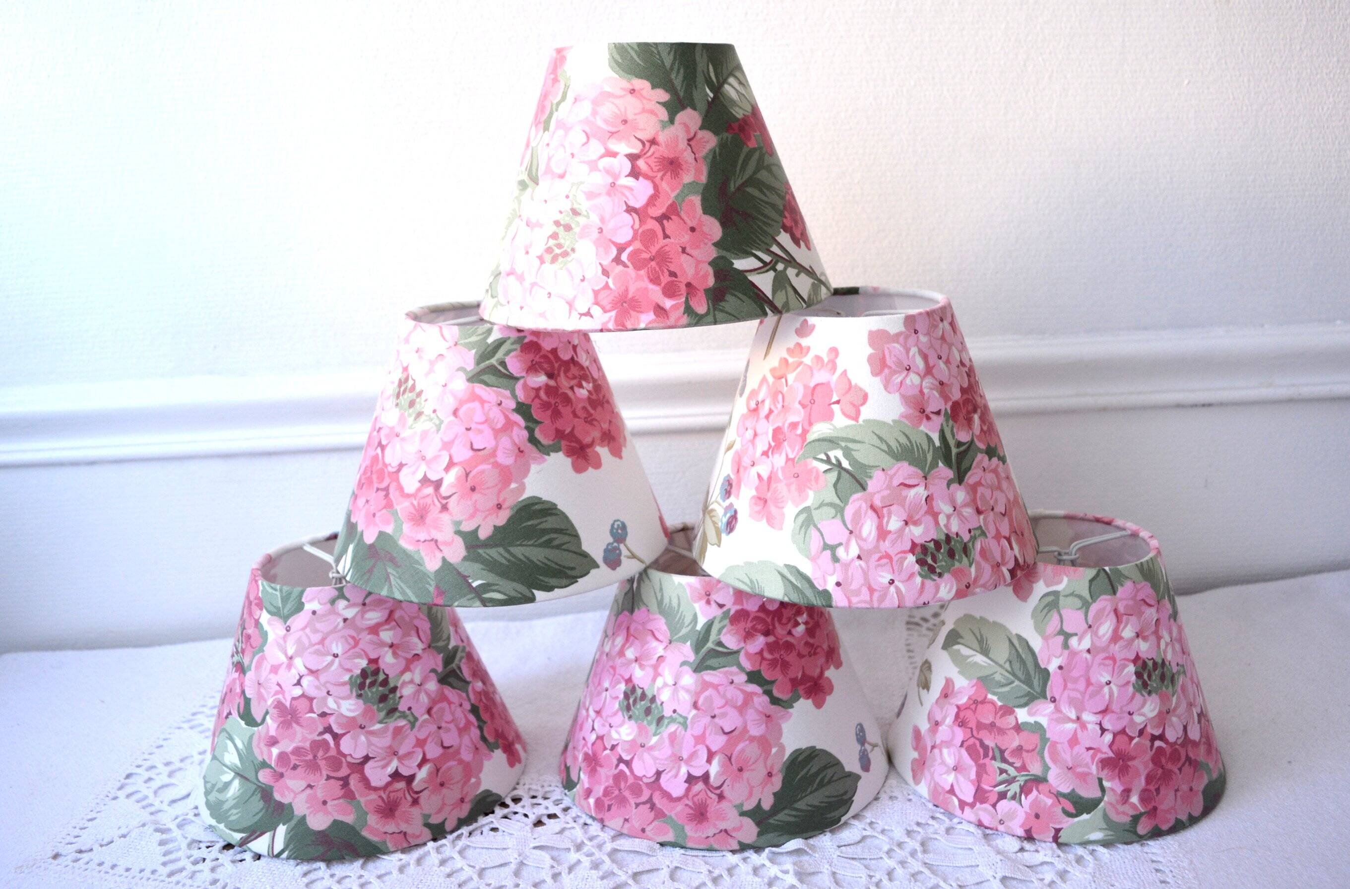 Lot de 6 abat-jours hortensia