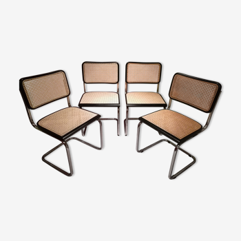 Suite de 4 chaises cannées Marcel Breuer