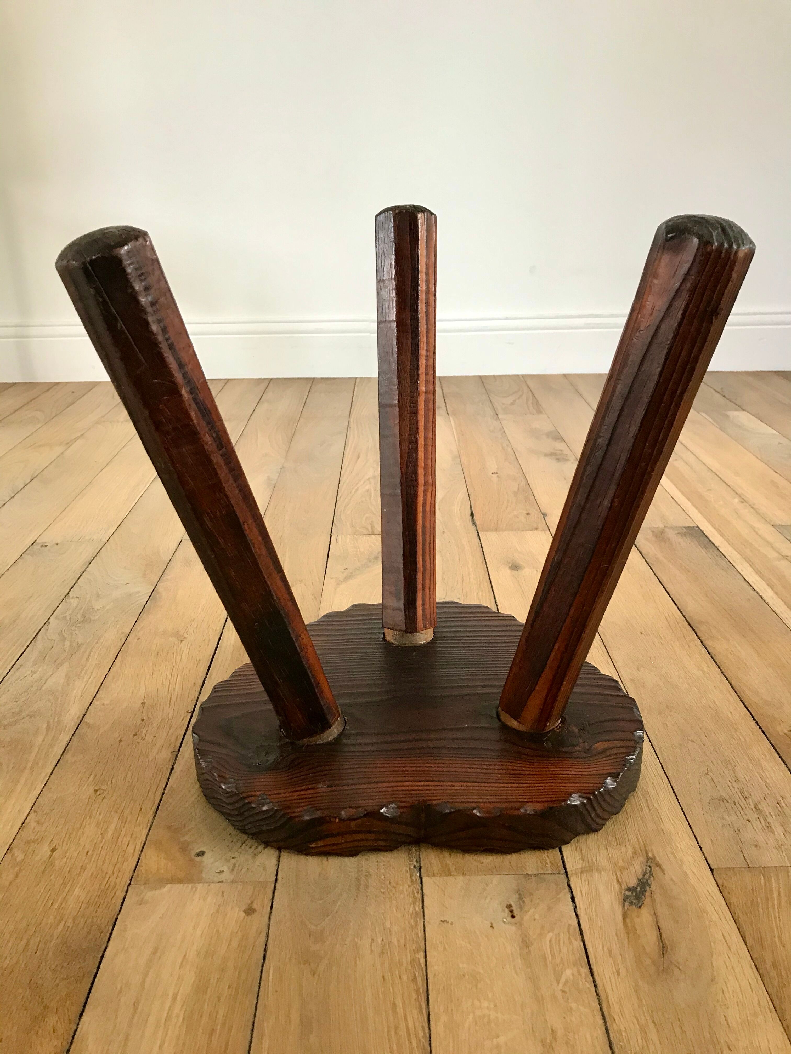 Cowherd stool tripod brutalist style 40s-50s