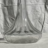 Grande carafe en verre à bouchon striée H25