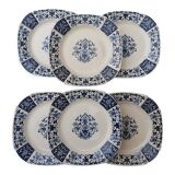 6 assiettes anciennes en faïence Terre de Fer Gien